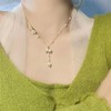 Lily of the Valley Necklace Green Leave Freshwater Pearl Lily