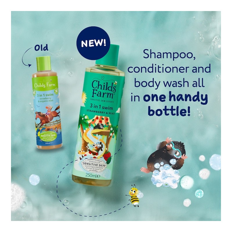 Childs Farm 3 In 1 Swim, Strawberry & Mint 250ml