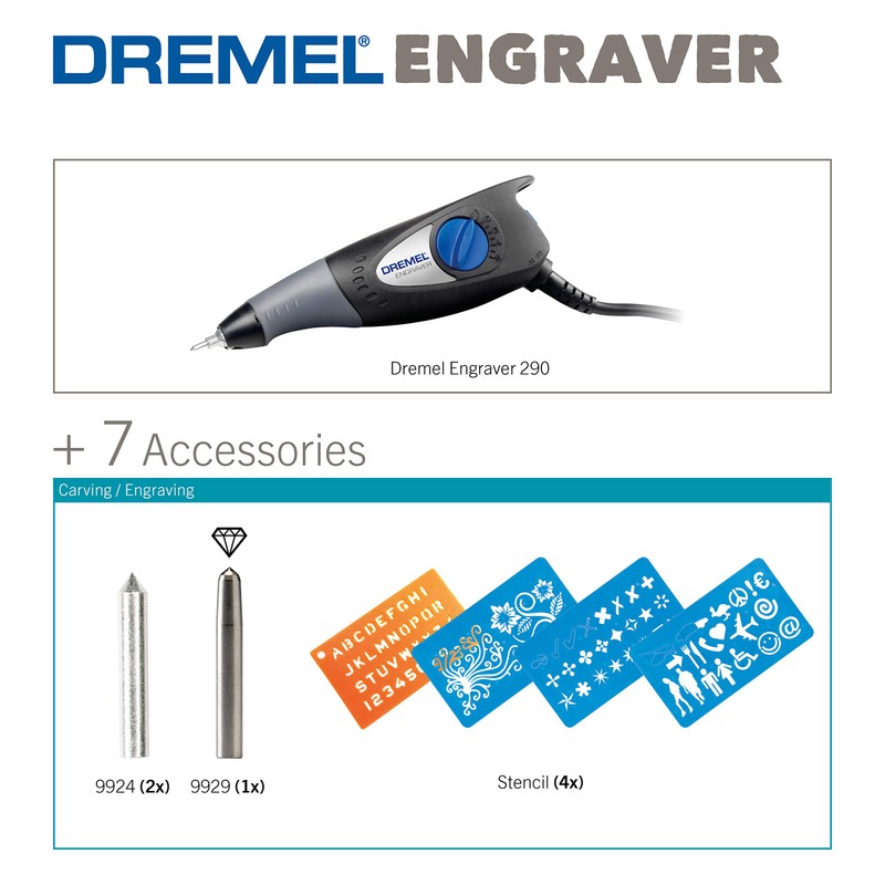 Dremel 290 Engraver - Compact Engraving Pen Tool with 3