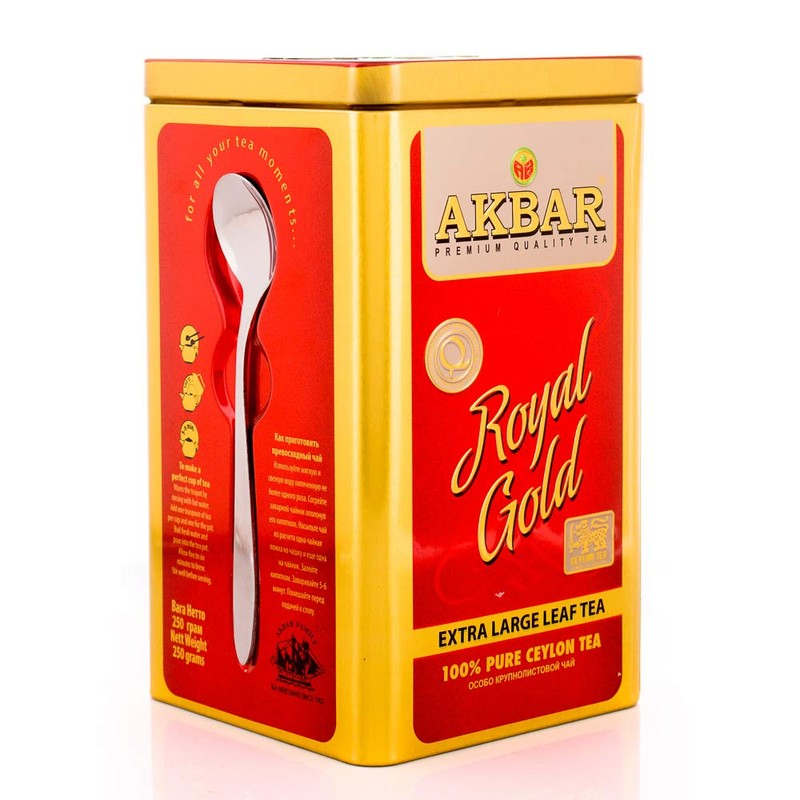 Akbar Royal Gold with Free Spoon - Big Leaf 250g