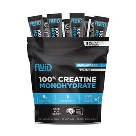 Fluid - Ultra-Fine Micronized 100% Creatine Monohydrate, Informed Sport Certified, Safe for Athletes, 5g Serving (30 Single Servings)