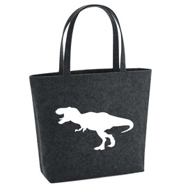 Huuraa Filz Shopper Tyrannosaurus Rex Dinosaurier Geschenk 22 Liter Charcoal Melange Filz Tyrannosaurus Rex Geschenkidee