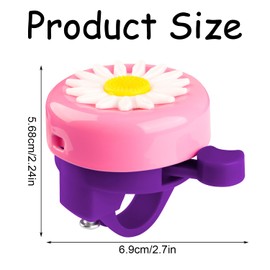 Bojueshaw Children's Bike Bell – Flower Shaped with Crisp, Clear Sound – Ideal for Outdoor Cycling, Balance Bikes, Scooters, and Mountain Bike(Purple)