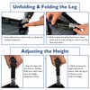 BONTEC Folding Step Stool, 3-Level Adjustable Metal Step Stool with