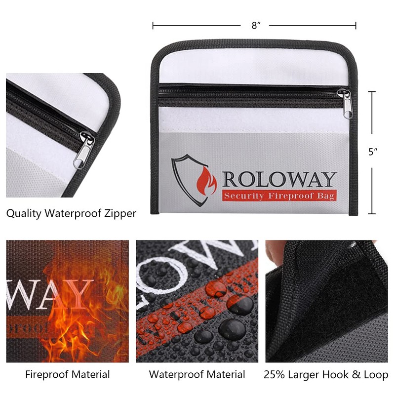 Small Fireproof Bag (5 x 8 inches), Non-Itchy Fireproof Money