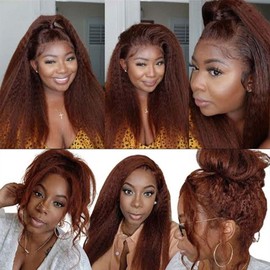 24 26 28 Inch Color 4 Chocolate Brown Kinky Straight Human Hair Bundles - Dark Brown Yaki Straight Hair Weave
