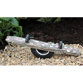 MIABE Miniature Fairy Garden AccessoriesSupplies for Fairy Seesaw w Flowers Teeter Totter WS 1726 for Garden, Patio, Deck, Porch, Terrarium, Dollhouse - Yard Art Decoration.