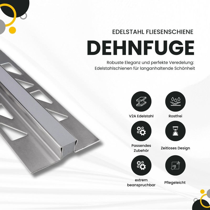 Expansion Joints Stainless Steel Tile Rail Tile Profile Matt Silver