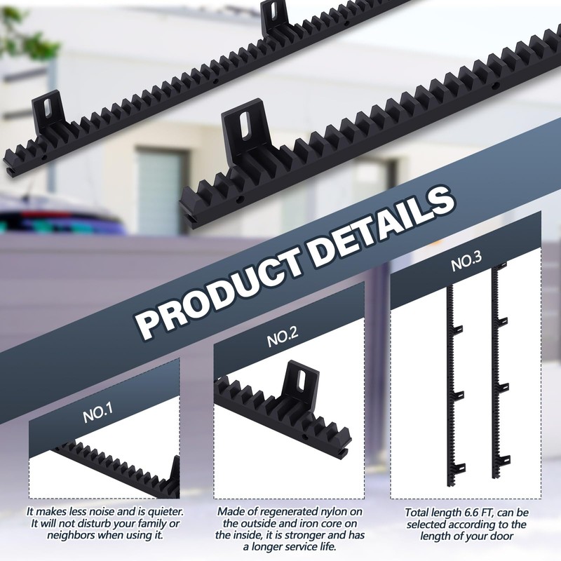 Threlaco Set of 4 Nylon Gear Racks with Metal Insert