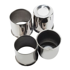 Rheedal 4Pcs 5.15inch Stainless Trailer Wheel Center Caps Push Through Center Hub Cap for Truck SUV RV Wheel Rim, Combination of Concave and Open End Chrome Wheel Hub Covers