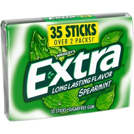 EXTRA Gum Spearmint Sugar Free Chewing Gum Pack, 35 Ct Mega Pack