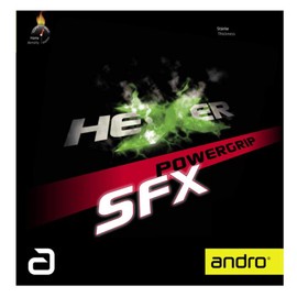 andro 112295 Table Tennis Rubber HEXER POWERGRIP SFX (Hexer Power Grip) Soft Back Tension (Spin) Black 2.1