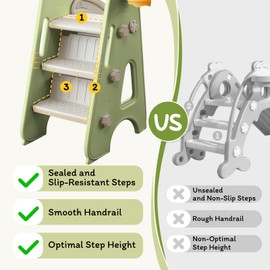 Toddler Slide for Kids, 3 in 1 Toddler Slideway, Kid Play Climber Slide Playset, Folfable for Toddlers with Basketball Hoops and Ball, Baby Slide for Backyard Playsets