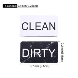 MECCANIXITY Dishwasher Magnet Clean Dirty Sign Rectangle Black White Version, Magnetic,Easy to Slide for Dishwasher Kitchen Accessories Indication