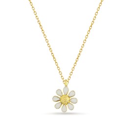 Einzelstück® Daisy Necklace with Daisy Pendant I Gold-Plated 925 Sterling Silver I Hypoallergenic & Nickel Free (Daisy Necklace Silver), Sterling Silver