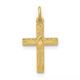GlittersandGold 14k Small Cross Charm Bracelet Necklace
