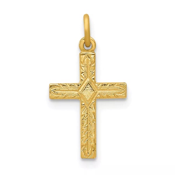 GlittersandGold 14k Small Cross Charm Bracelet Necklace