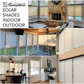 Springblinds 5% Openness Solar Shade - Indoor Outdoor Sunscreen Cordless Roller Shade 33W x 72H