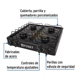 Foset PAGA-4N 4-burner rim gas grill, black