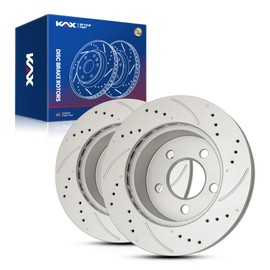 KAX Front 5396 Drilled and Slotted Disc Brake Rotors Fits for Jeep Wrangler 1999-2006, Jeep Cherokee 1999-2001, Automotive Replacement Brake Rotors, 2pcs