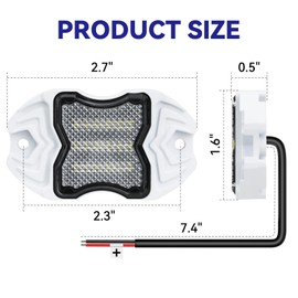 Dual‑Color White & Blue 12V IP68 LED Deck Courtesy Boat Lights, 4‑Pack