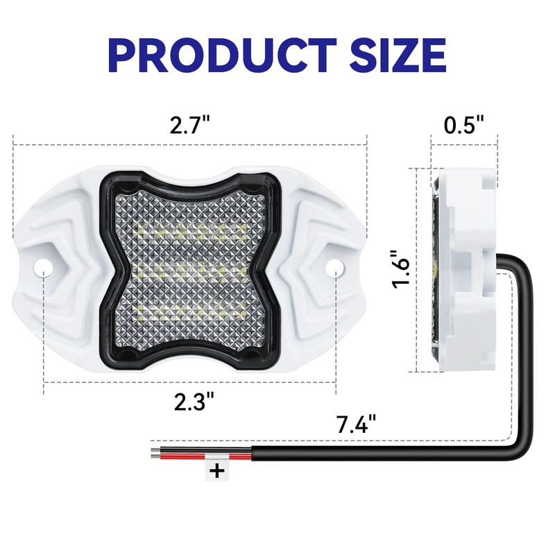 Dual‑Color White & Blue 12V IP68 LED Deck Courtesy Boat