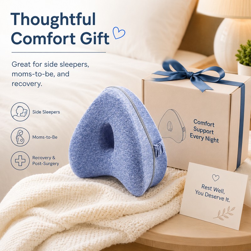 Ergonomic Knee Support Pillow for Side Sleeping – Polyester Leg