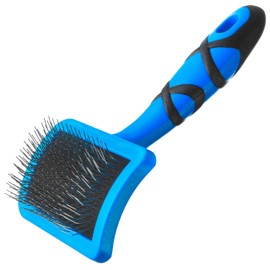 GROOM PROFESSIONAL Curved Firm Slicker Dog Brush - Dog Grooming Brush - Dematting Brush for Dogs - Long & Short Pins - Perfect for Removing Matts & Tangles - Professional Quality - Small