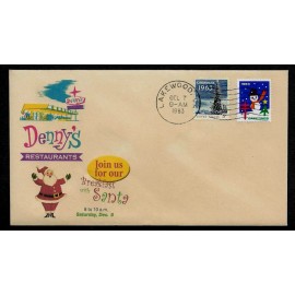 1963 Denny's Breakfast With Santa Claus Special Edt. Collector Envelope. *XS1033