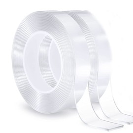 HEEYoo Double Sided Tape Heavy Duty Mounting Tape Waterproof Adhesive Strips Strong Elasticity Reused Multipurpose Nano Two Sided Tape Strong Adhesive for Home, Office, Car, Outdoor (9.85ft) (2 PACKS)