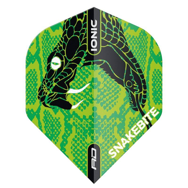 RED DRAGON Snakebite Ionic Snake Head Green Dart Flights -