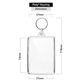 Turquoise Premium Quality Clear Acrylic Blank Keyrings Key Fobs 73 x 51 mm | Jumbo (Pack of 2)
