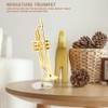 Miniature Trumpet Model, Brass Delicated Golden Mini Trumpet Mini Instrument