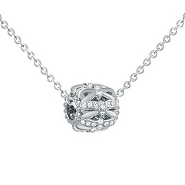 Krstudent Original design beaded necklace, rose gold gypsy star small waist Passepartout rotating beaded transfer bead necklace (白金色成品项链)