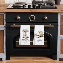 Sviojuce Western Cowgirl Christian Bible Kitchen Towels 16x24 Set of 2, Floral Cowgirl Hat Boots Dish Towels Cloths Dishcloths Tea Towel Gifts for Teen Girls Dorm, Preppy Bathroom Hand Towel Decor