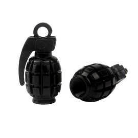 SENZEAL 5 x Aluminium Alloy Hand Grenade Style Universal Car Truck Motorcycle Wheel Tyre Valve Caps Tyre Air Valve Cover Black
