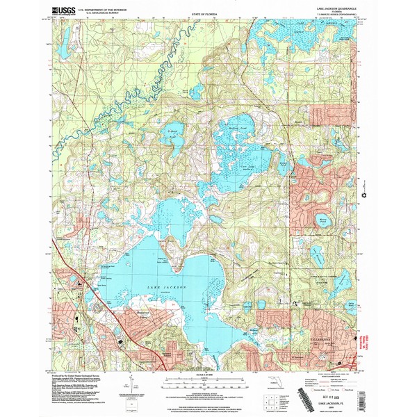 YellowMaps Lake Jackson FL topo map, 1:24000 Scale, 7.5 X 7.5 Minute, Historical, 1999, Updated 2003, 26.9 x 21.9 in - Paper