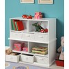 Stackable 5 Shelf Storage Organizing Cubby with 3 Fabric Baskets