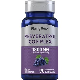 Piping Rock Resveratrol Complex | 90 Capsules | Ultra Potent Formula | Non-GMO, Gluten Free Supplement
