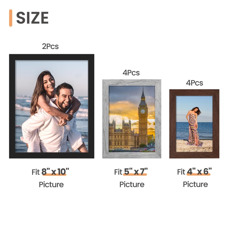 upsimples 10 Pack Picture Frames Collage Wall Decor for Mounting