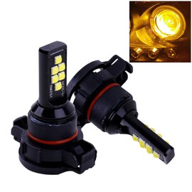SOCAL-LED LIGHTING - 2 bombillas LED H16 5202 para deportes de motor avanzados, 3030 SMD, brillante, colorido, para correr durante el día, color amarillo ámbar