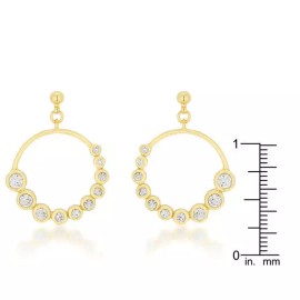 Unbranded Golden Graduated Cubic Zirconia Circle Earrings