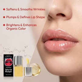 Brillo Labial Picante para Dar Volumen, Brillo Labial Hidratante que Aporta Volumen para Unos Labios más Carnosos, Sérum Hidratante Diario para el Cuidado de Los Labios Secos y Agrietados (2pcs)