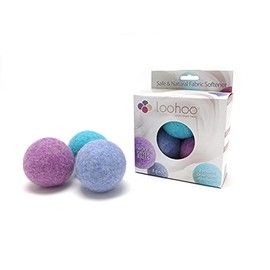 LooHoo Wool Dryer Balls, Deluxe Starter 3-Pack - Natural Alternative to Dryer Sheets, Made in USA - Assorted Colors (colors will vary)