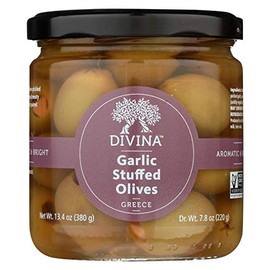 Divina Garlic Stuffed Olives, 7.8 Oz. (Case of 6)