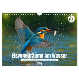 Eisvogelträume am Wasser (Wandkalender 2026 DIN A4 quer), CALVENDO Monatskalender