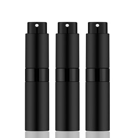 Lil Ray 8ML Perfume Travel Refillable Atomizer Bottles (3pcs) Mini Portable Cologne Spray Dispenser (Matte Black)