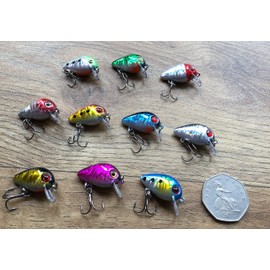 Addsomebling 10X Micro mini tiny small light shallow dive trout perch fishing lures UK