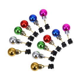 Ipetboom 12Pcs Christmas Beard Clips Colorful Shiny Ornaments for Facial Hair Decoration Easy Attach Clips Men Beard Hair Baubles Colors