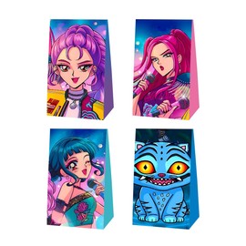 YEEFIGRO 12pcs Demon Girls Team Birthday Party Gift Bags Goodie Bags,Demon Movie Hunters Party Supplies for Kids Birthday Decorations